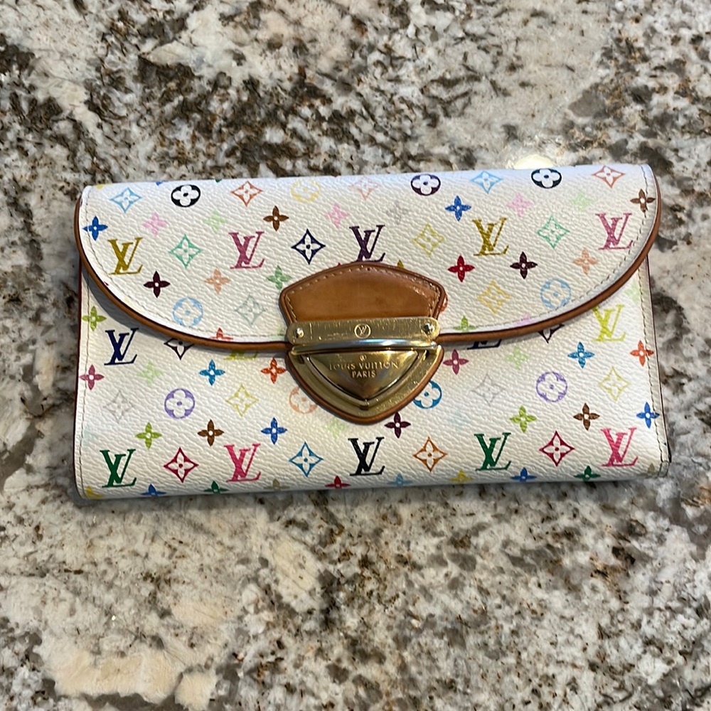 🎉 LAST 2 DAYS-FINAL PRICE DROP Authentic Louis Vuitton white multicolor wallet